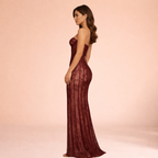 Women’s Strapless Backless Maxi Dress – Sleek Evening Silhouette