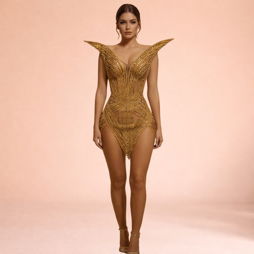 Women’s Strapless Sparkle Mesh Mini Dress – Sheer Party Statement