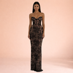 Women’s Strapless Backless Maxi Dress – Sleek Evening Silhouette