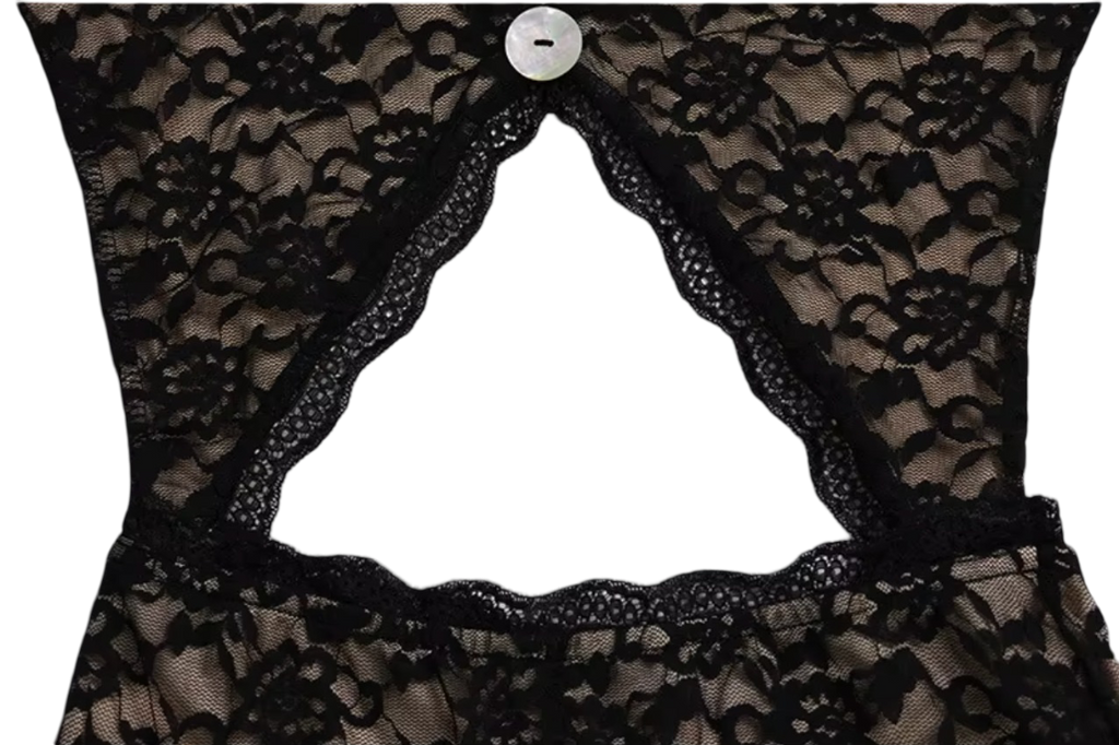 Jumpsuit Black Lace Backless Women