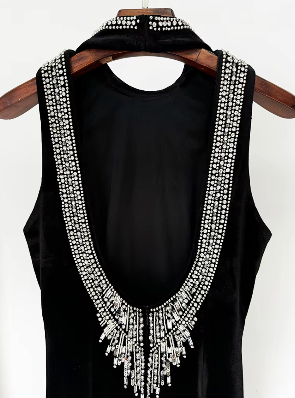 Beaded Velvet Maxi Dress