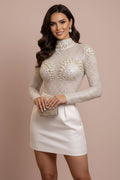 Luxury White Full Pearl Bodysuit
