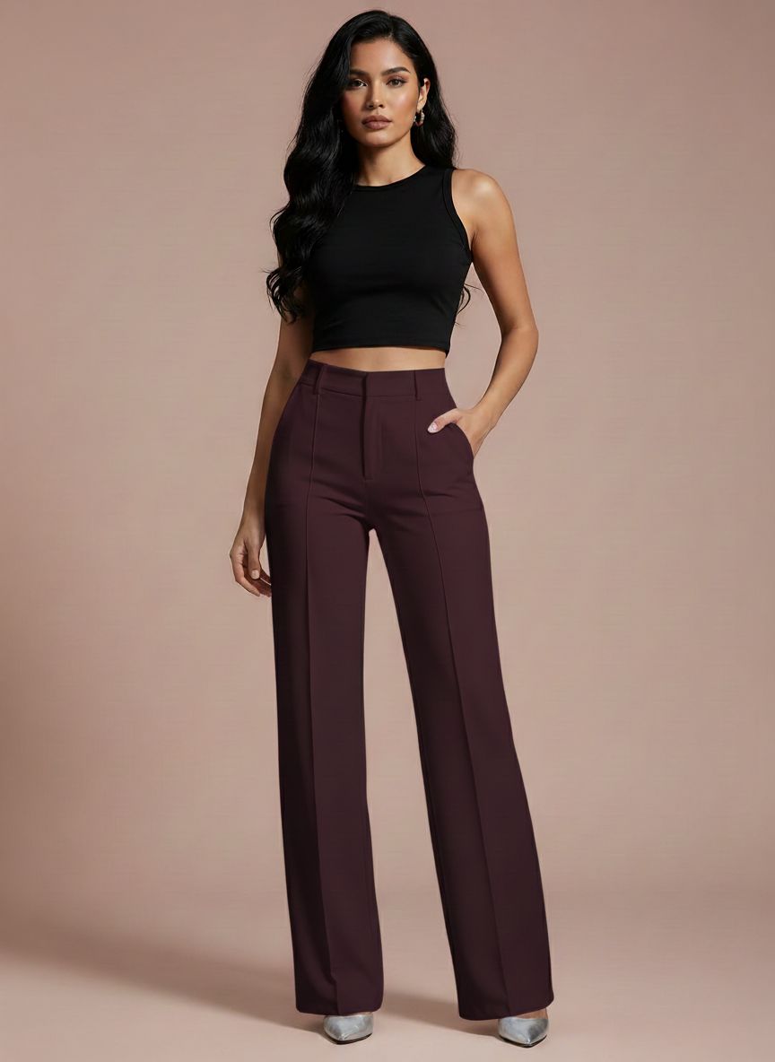 Women’s High-Waisted Straight Suit Pants