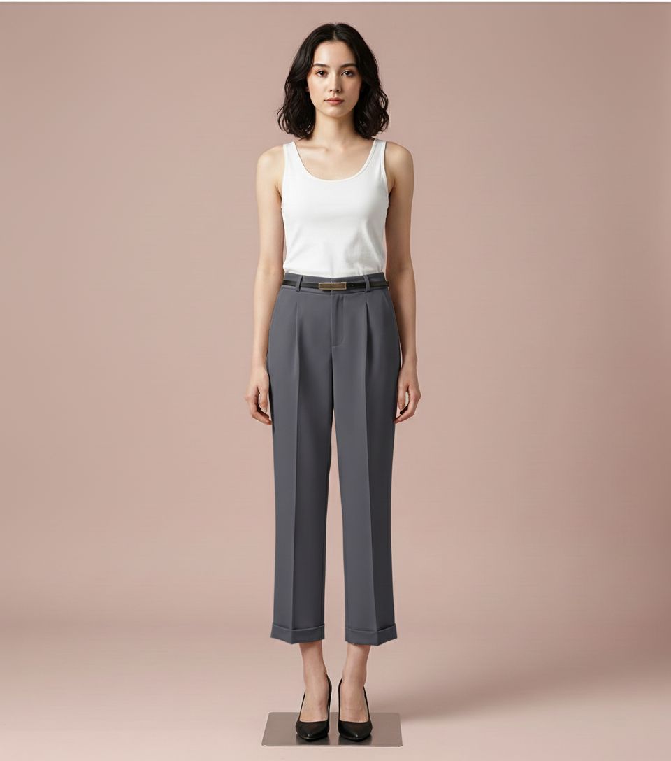 Women’s Elegant High-Waist Straight Pants