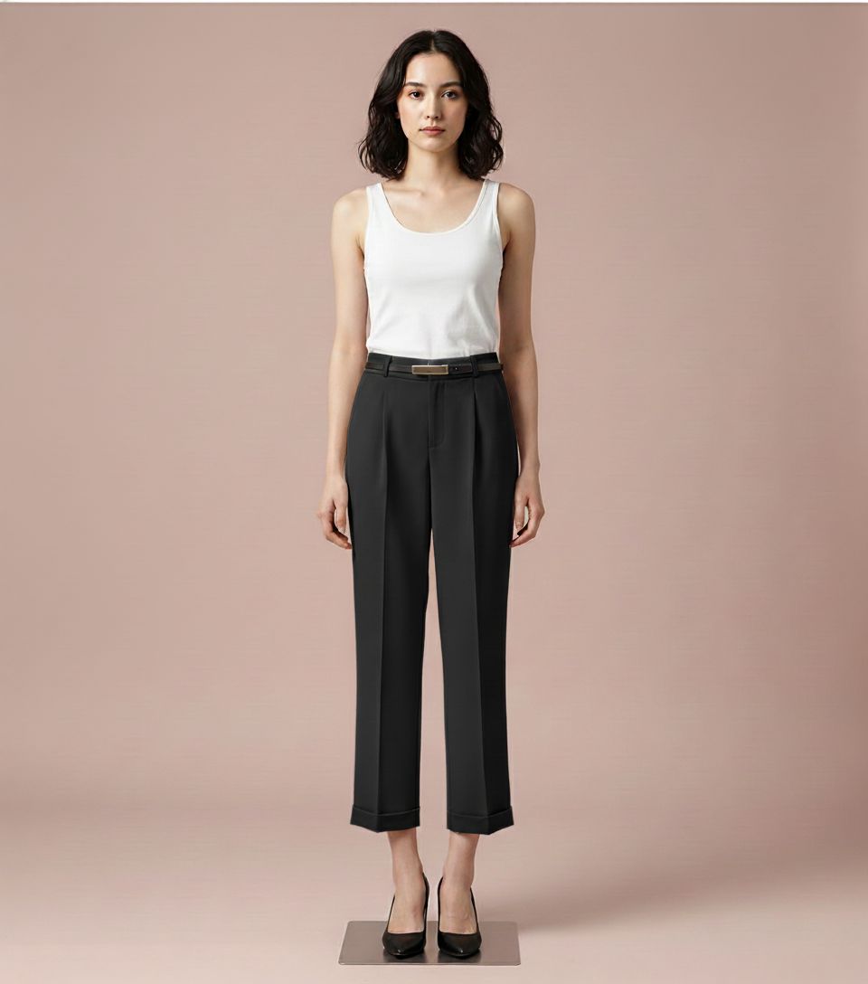 Women’s Elegant High-Waist Straight Pants