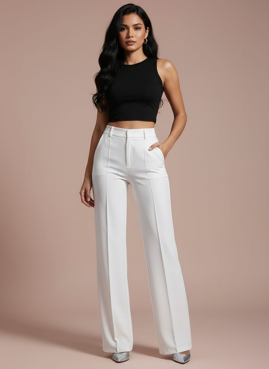 Women’s High-Waisted Straight Suit Pants