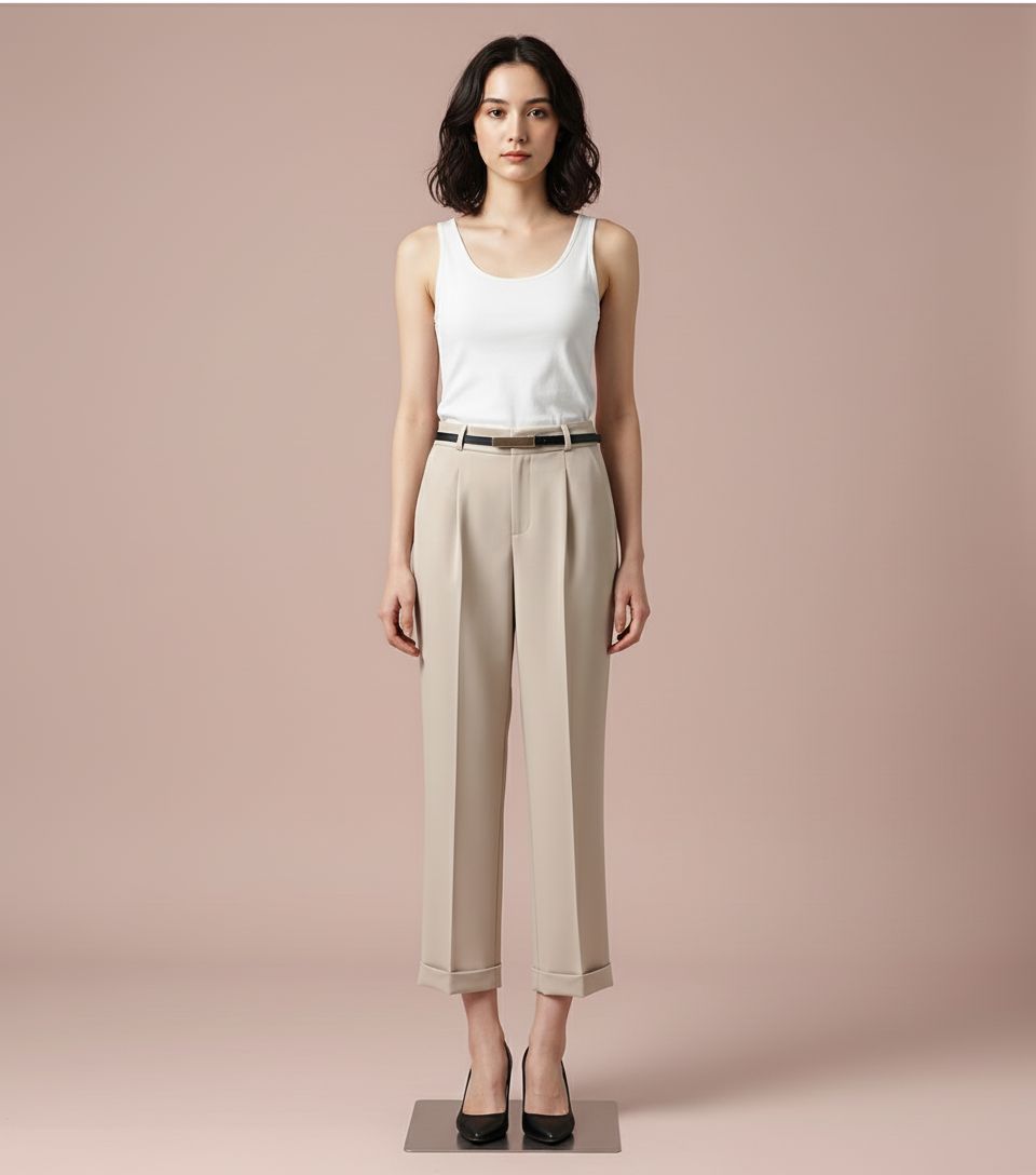 Women’s Elegant High-Waist Straight Pants